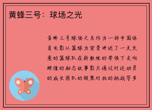 黄蜂三号：球场之光